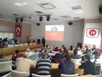 İlimiz Lüleburgaz İlçesinde bulunan Türkiye Petrolleri Anonim Ortaklığı (TPAO) Trakya Bölge Müdürlüğünde 13 Mart 2020 tarihinde temel afet bilinci eğitimi gerçekleştirilmiştir.
